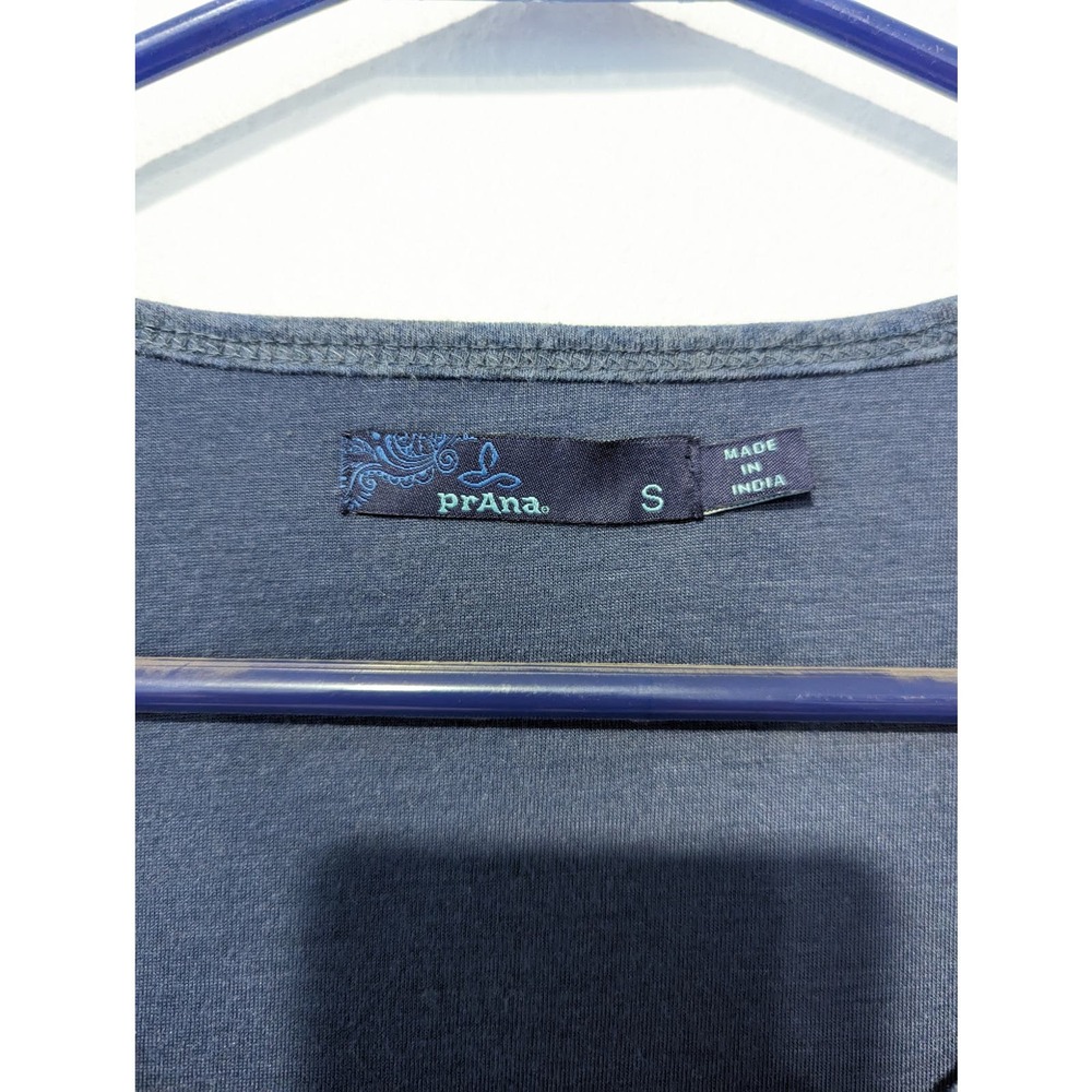 Prana Soskia Wool Blend 3/4 Sleeve Fit & Flare Blue Heather - Picture 8 of 8